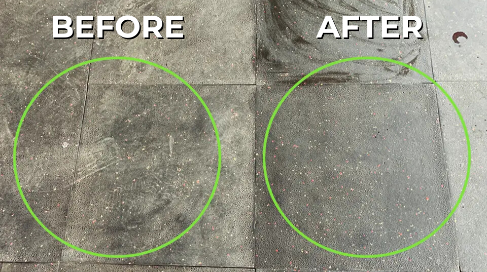 Gym floor cleaning before and after - London cleaning services