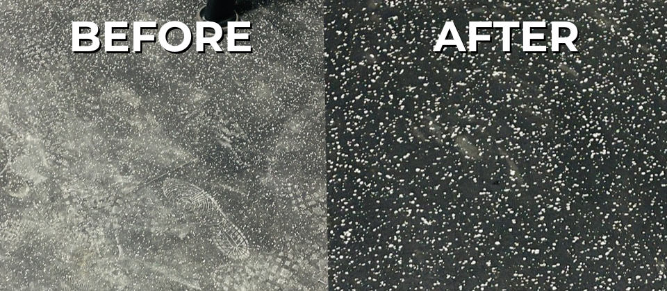 Gym surface cleaning before and after - Professional cleaning London